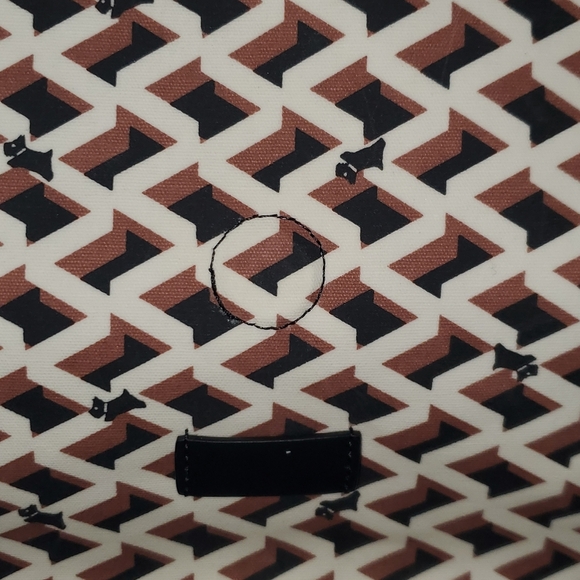 Radley London Backpack Style Bag with Geometric Pattern in Brown and White & Blk - Picture 9 of 14